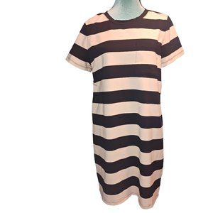 Banana Republic Black and Cream Striped Dress
